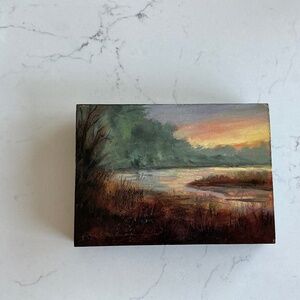 Sunset  painting on wood